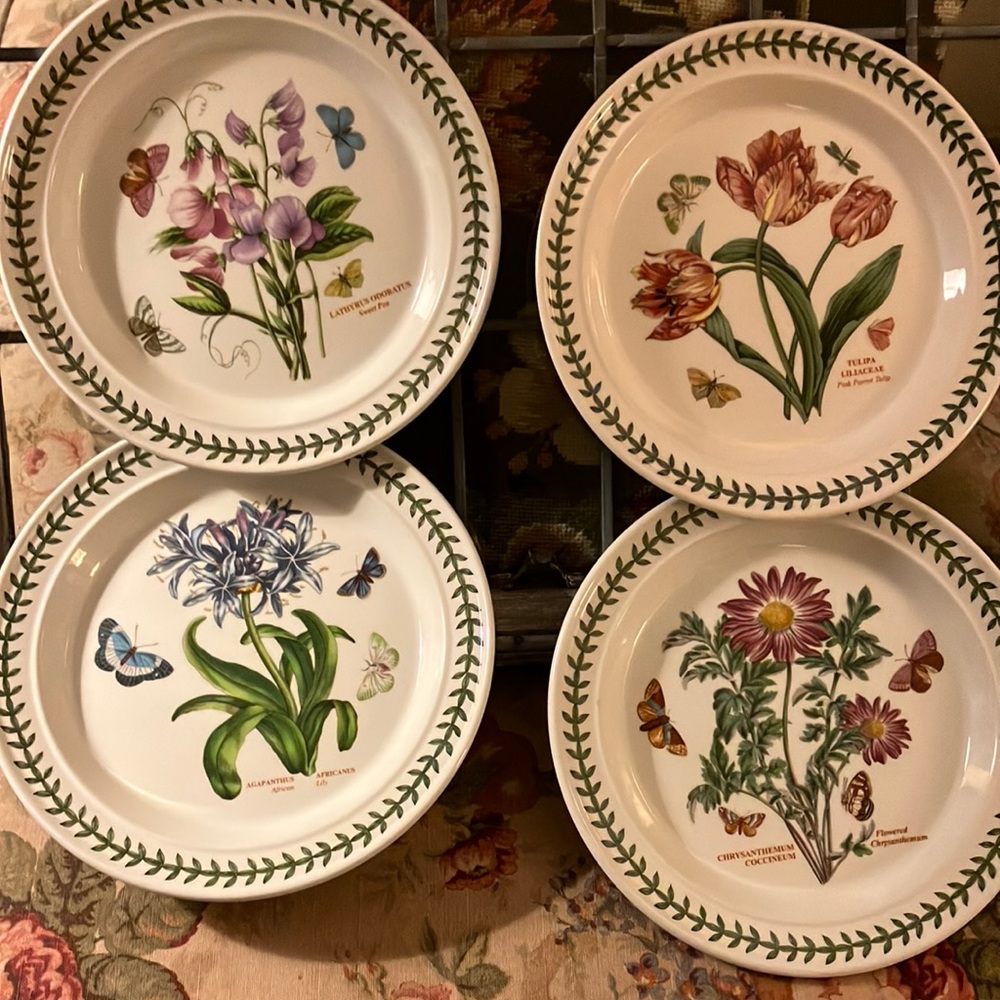 Portmeirion Botanic Gardens dinner plates. Set of 4  Beautiful
